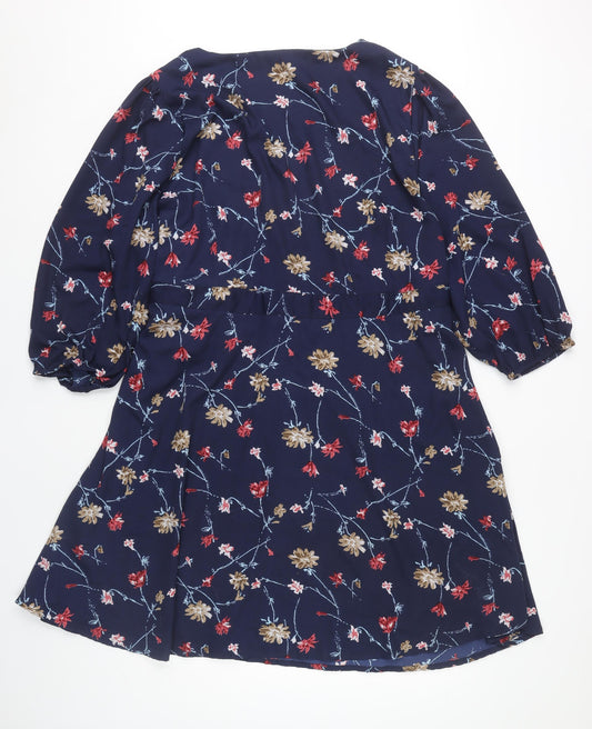 Yumi Women's Multicoloured Plus Size Floral Dress