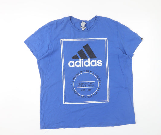 Additional front view of Adidas Men's Blue XL Logo T-Shirt