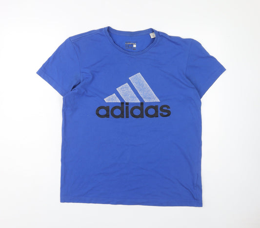 Additional front view of Adidas Men's Blue Medium Sports T-Shirt Crew Neck