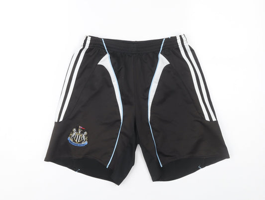 Additional front view of Adidas boys’ black athletic sports shorts 14 years
