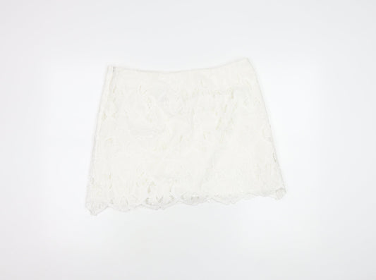 H&M Women's White Lace Short Skirt, Size 20