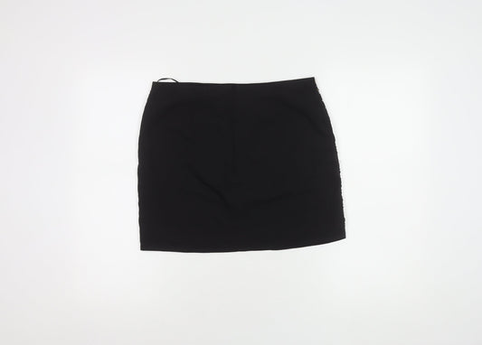 Marks and Spencer Women's Black Sequin Skirt - Size 10