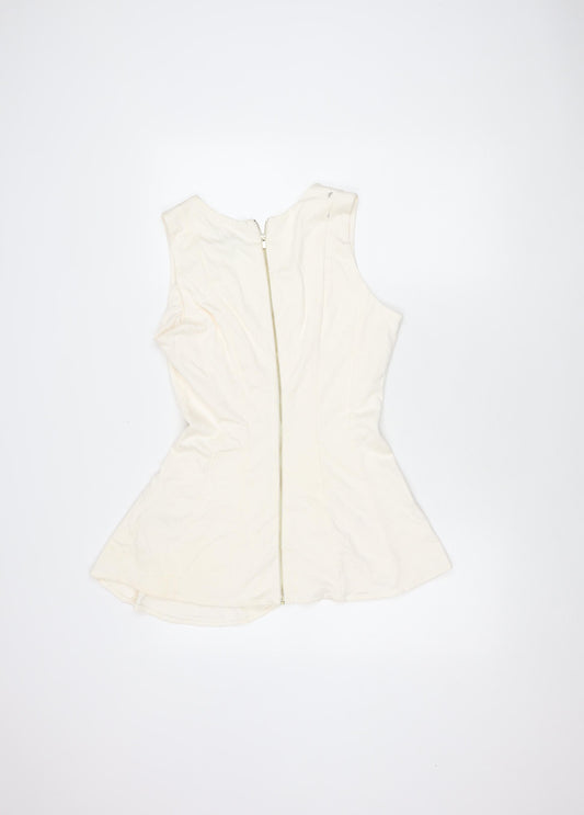 Womens UK Size M H&M Ivory Basic Blouse