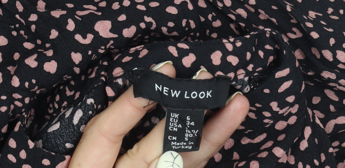 New Look Women's Black Animal Print Dress Size 6