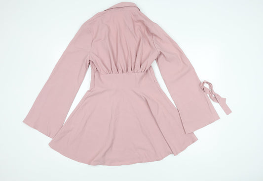 Boohoo Pink Fit & Flare Dress - UK 8, Casual Elegance