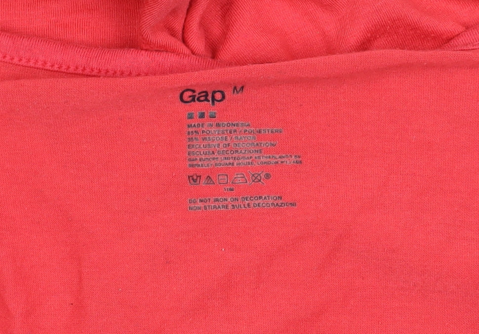 Gap Women's Red Tank Top, M, Ruffle Accent, Casual