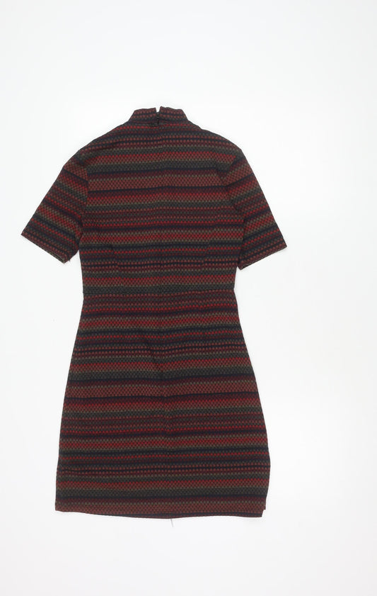 Topshop Women's Multicoloured Shift Dress Size 8