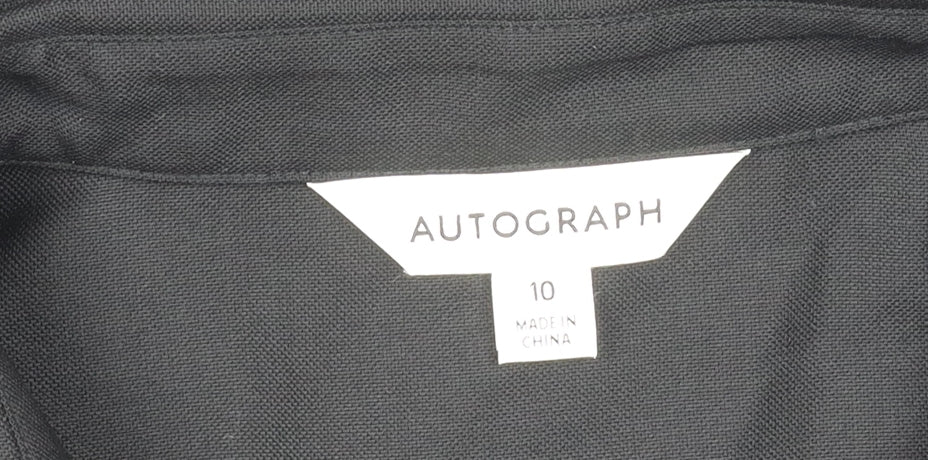 Womens UK Size 10 Marks and Spencer Black Button-Up