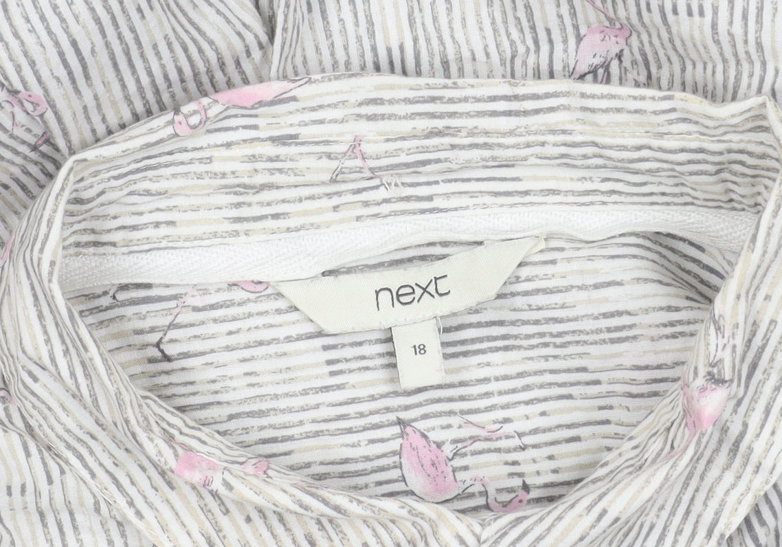 Womens UK Size 18 NEXT Multicoloured Basic Button-Up