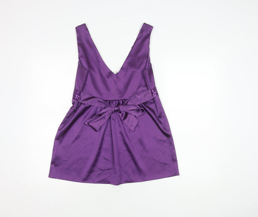 New Look Women's Purple Sequin Tunic Blouse Size 14