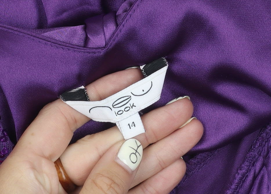 New Look Women's Purple Sequin Tunic Blouse Size 14