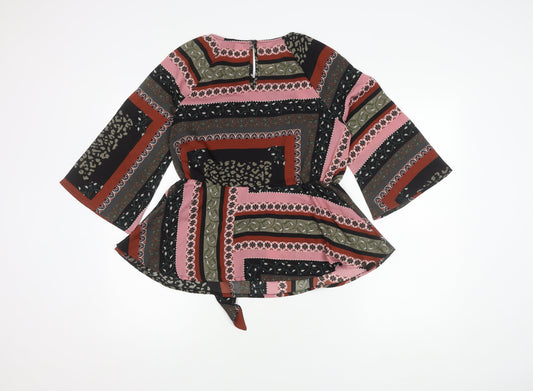 Womens UK Size S VERO MODA Multicoloured Wrap Blouse