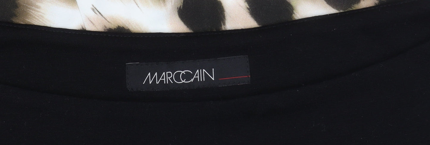 Marc Cain Women Black Dress, Size 12, Animal Print