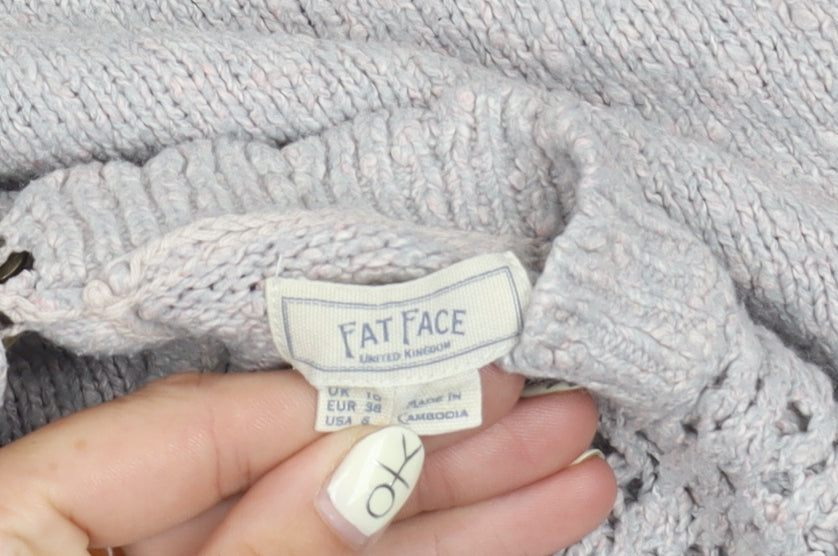 Womens UK Size 10 Fat Face Grey Pullover Jumper