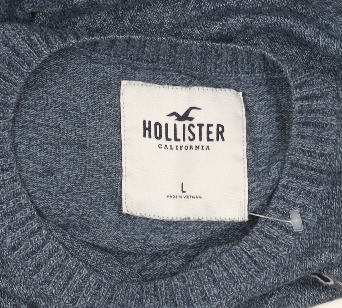 Hollister Men's Blue Pullover Jumper L Crew Neck