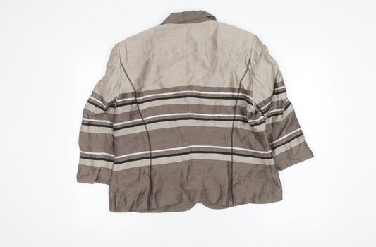 Gerry Weber Women's Brown Striped Blazer Size 16