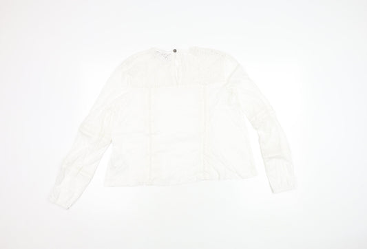 Womens UK Size 8 Superdry White Basic Blouse