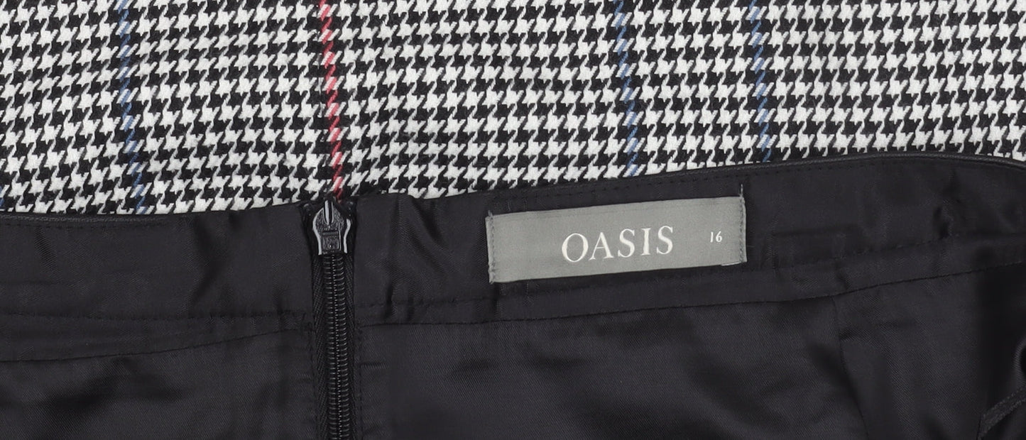 Oasis Women's Check Pencil Skirt Multicoloured Size 16