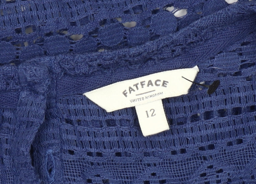 Womens UK Size 12 FatFace Blue Cropped Blouse