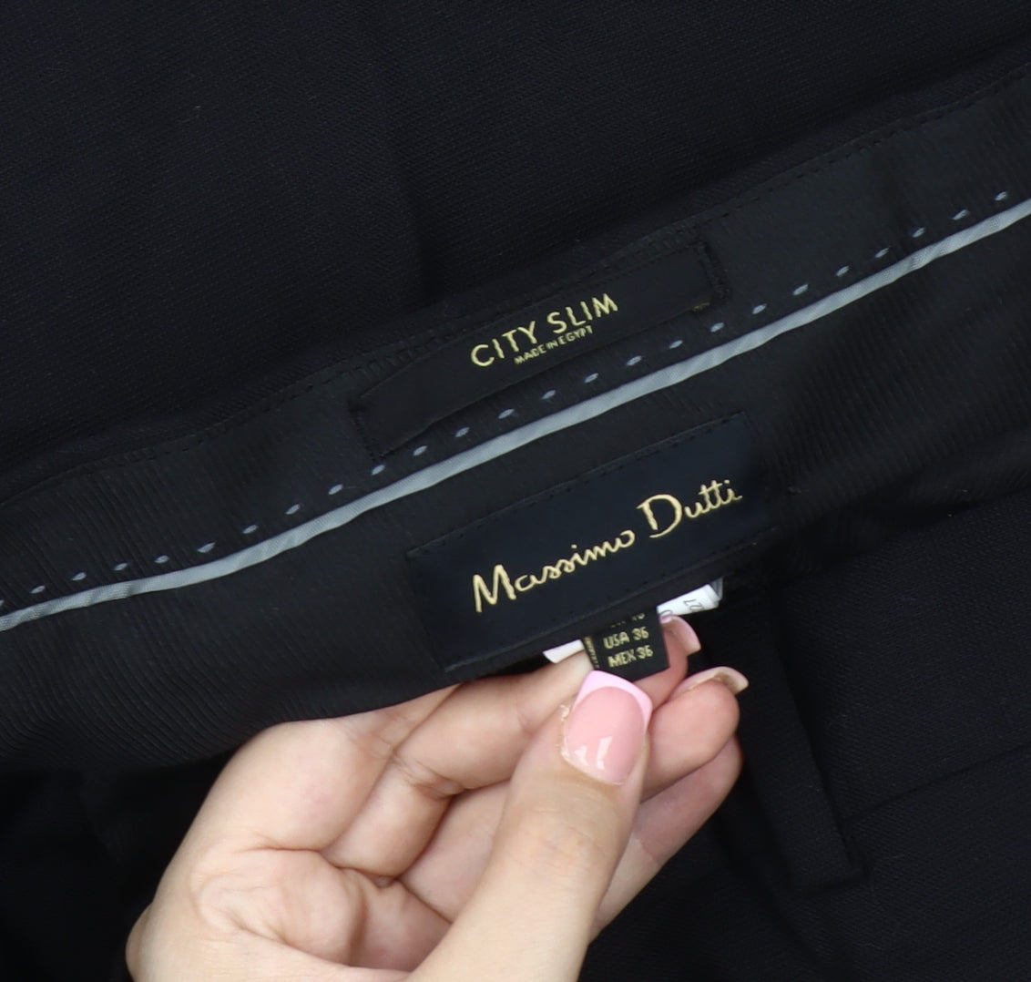 Massimo Dutti Men's Black Slim Chino Trousers