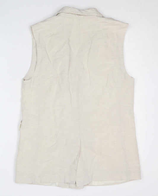 H&M Women's Beige Double-Breasted Waistcoat S