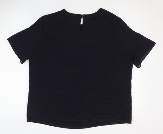 Womens UK Size 16 Marks and Spencer Black Basic Blouse
