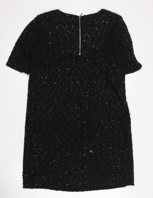 Oasis Women's Black Sequin Dress - Size L