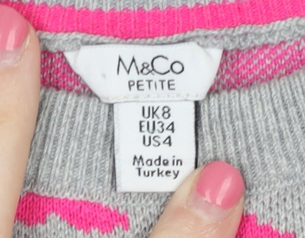 Womens UK Size 8 M&Co Multicoloured Pullover Jumper