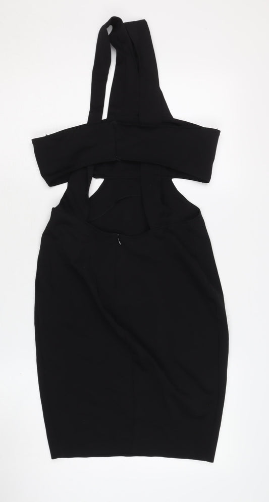 Zara Women's Black Sleeveless Backless Dress M