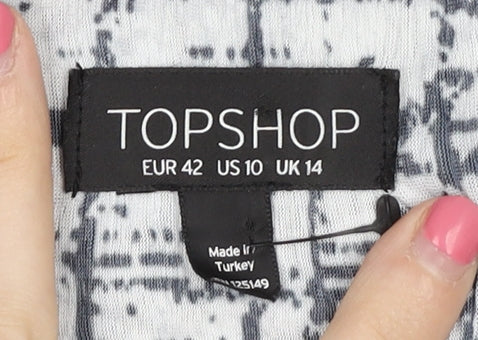 Womens UK Size 14 Topshop Black Basic Tank
