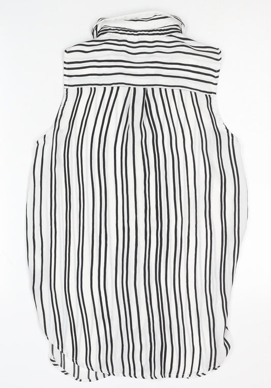 Womens UK Size 8 H&M Black Basic Button-Up