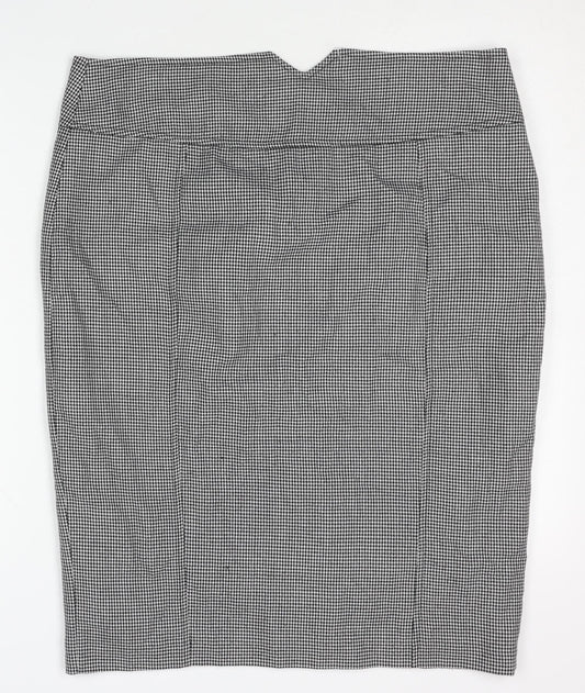 New Look Women's Black Houndstooth Pencil Skirt Size 16