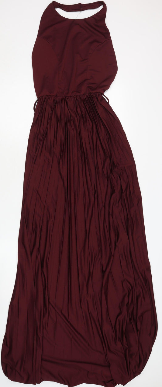 Additional front view of ASOS DESIGN Women's Red Sleeveless Long Dress