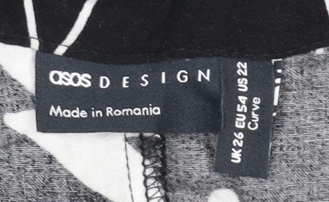 Womens UK Size 26 ASOS Black Basic Button-Up