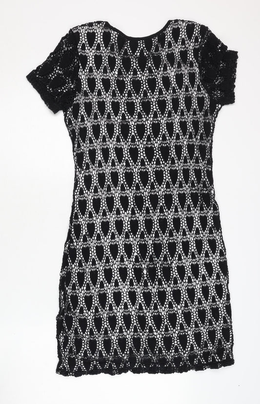 Desigual Women's Black Crochet Dress Size 12