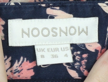 Noosnow Women's Blue Floral Trousers, Size 8
