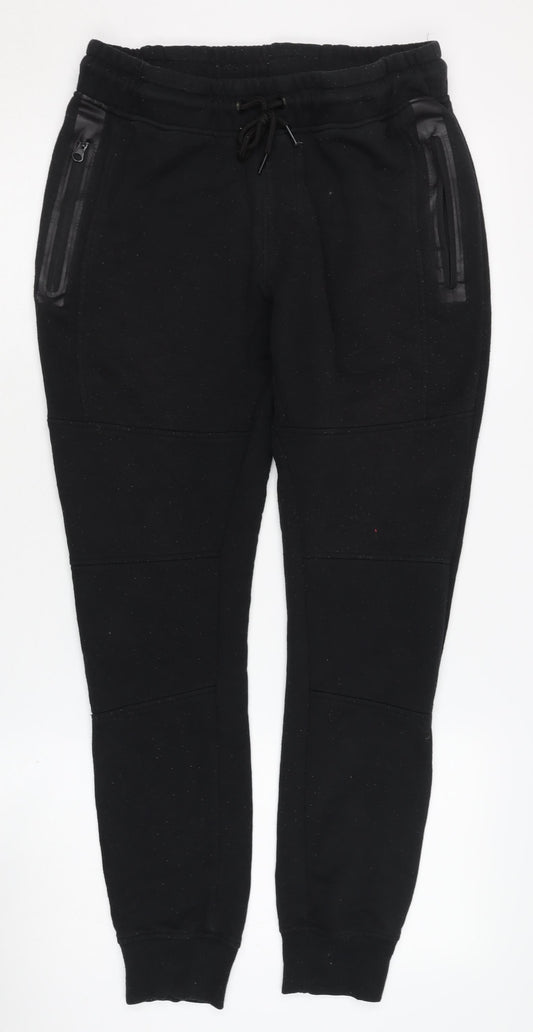 Mens UK Size M Jack and Jones-activewear Regular Fit Jogger Black Trousers