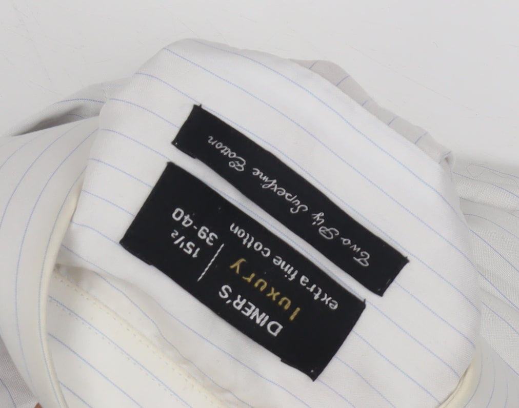 Mens UK Collar Size 15.5 Diner's Smart White Dress Shirt