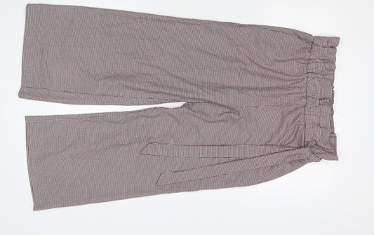 Womens UK Size M Zara Relaxed Fit Cropped Multicoloured Trousers