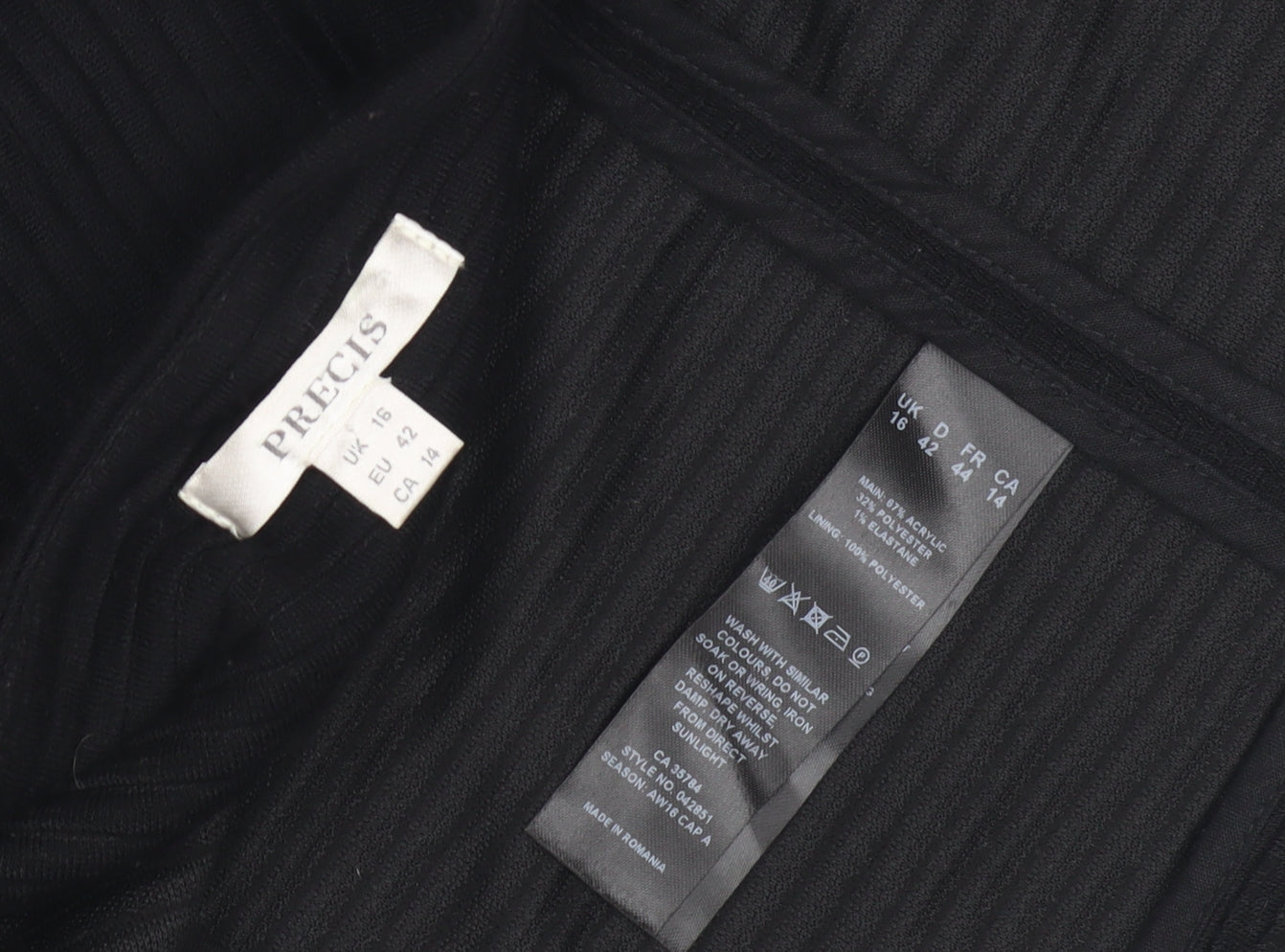 Womens UK Size 16 Precis Black Basic Jacket