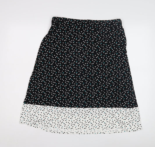 Bonmarché Women's Black 16 A-Line Geometric Skirt