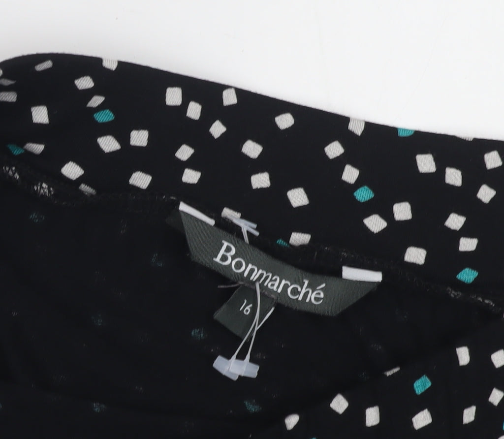 Bonmarché Women's Black 16 A-Line Geometric Skirt