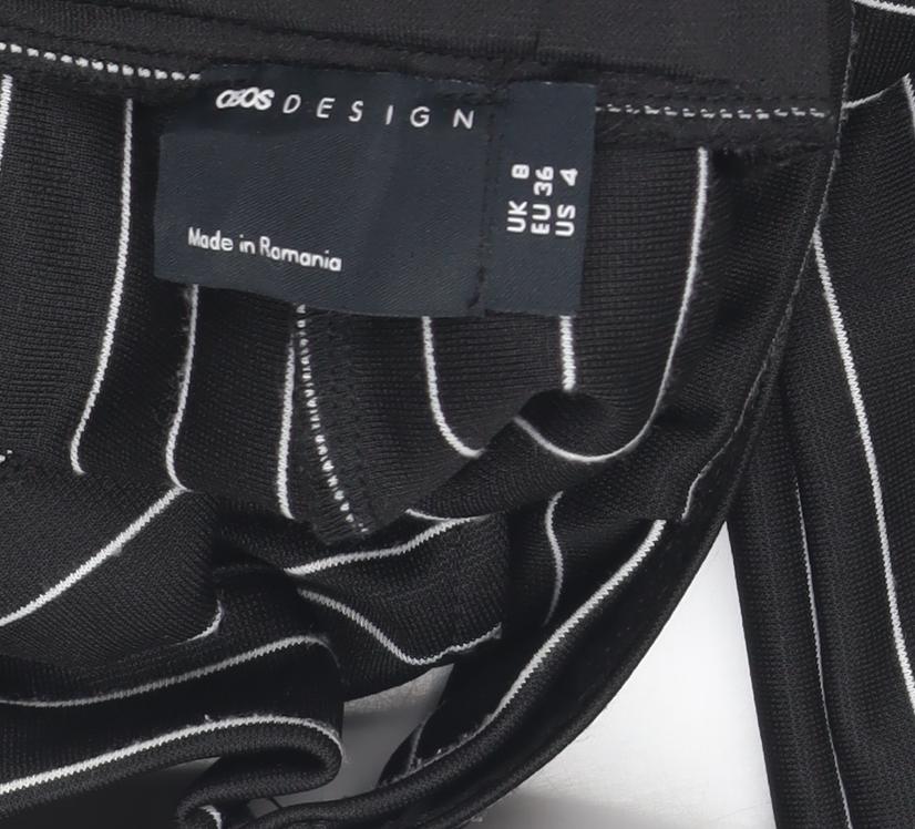 ASOS DESIGN Women's Black Striped Flared Trousers