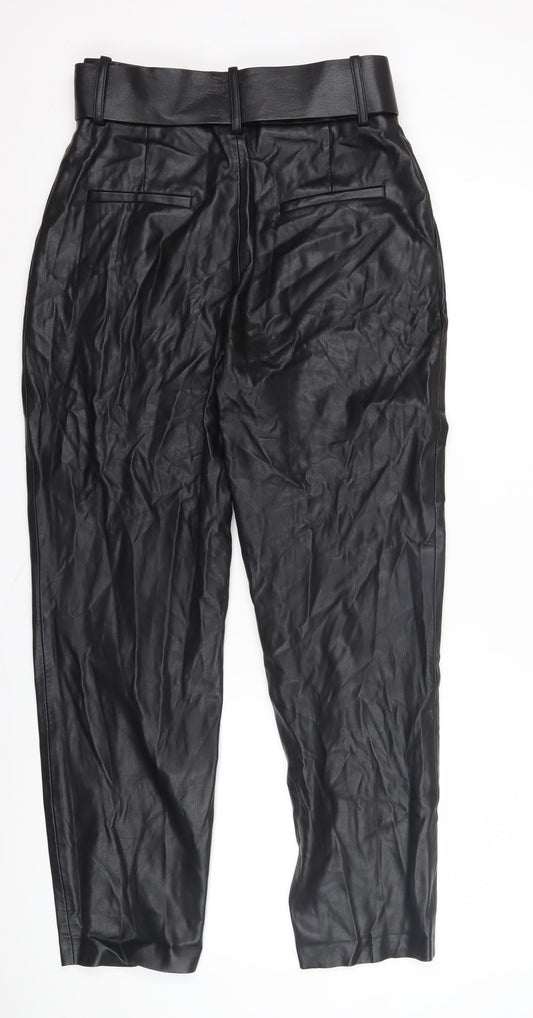 Womens UK Size M Zara Regular Fit Dress Pants Black Trousers
