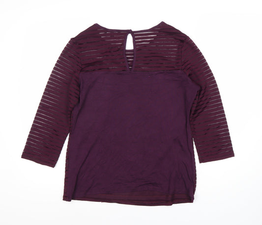 Womens UK Size 14 Debenhams Purple Basic Blouse
