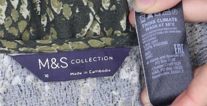 Womens UK Size 16 Marks and Spencer Green Wrap Blouse