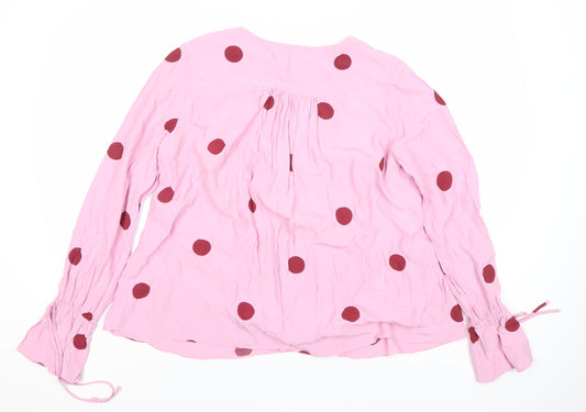 Womens UK Size 14 ASOS Pink Wrap Blouse