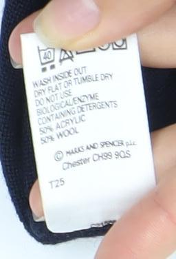 Marks and Spencer Men’s Blue Argyle V-Neck Jumper XL