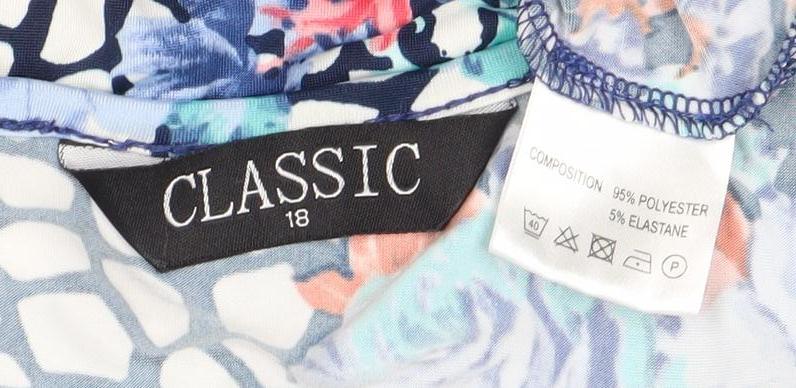Womens UK Size 18 Classic Multicoloured Basic Blouse