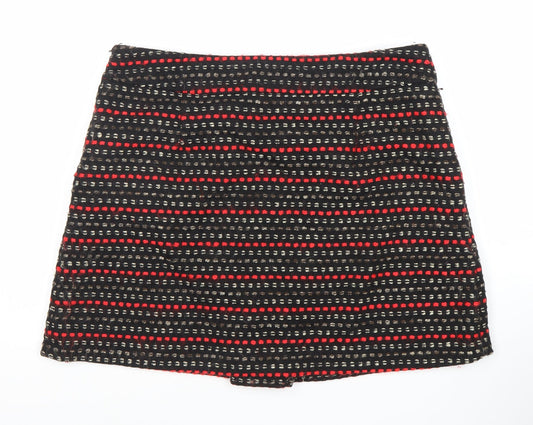 Monsoon Women's Geometric Black Red Skirt Size 14